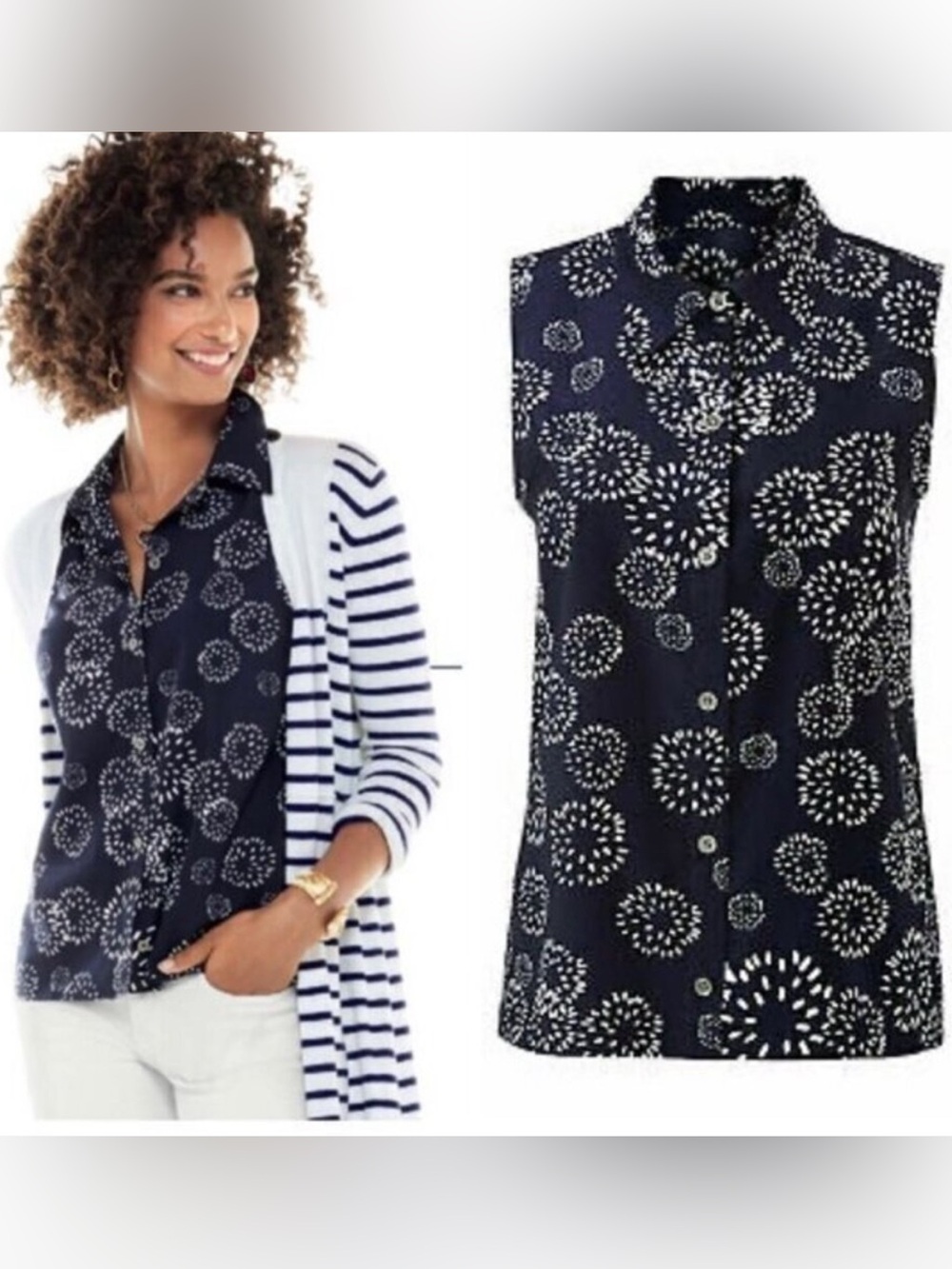 Cabi Dandelion Wish Tank Navy 5215 Size XL